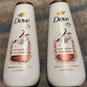 Set of 2 Dove Marshmallow & Warm Vanilla Body Wash - Limited Edition